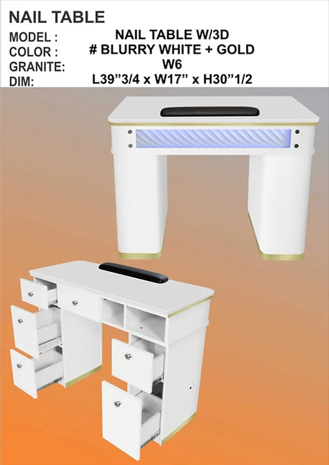 Aurelia - Single Nail Table with LED Light