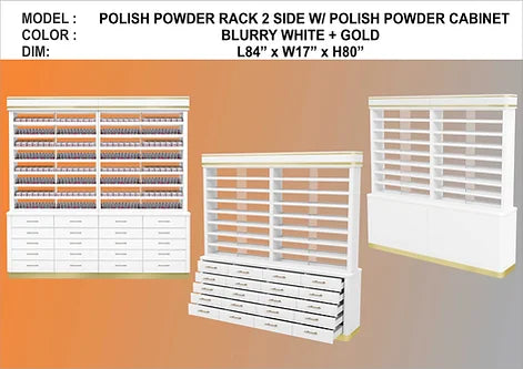 Marigold Polish & Powder Cabinet - 2 sides 84 inches